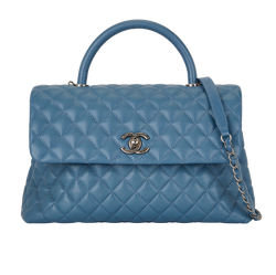 Large Coco Handle Flap, Caviar, Blue, 23494538(2017), S, 2*